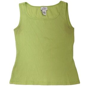 Ann Taylor LOFT green tank top sleeveless cotton Size XS